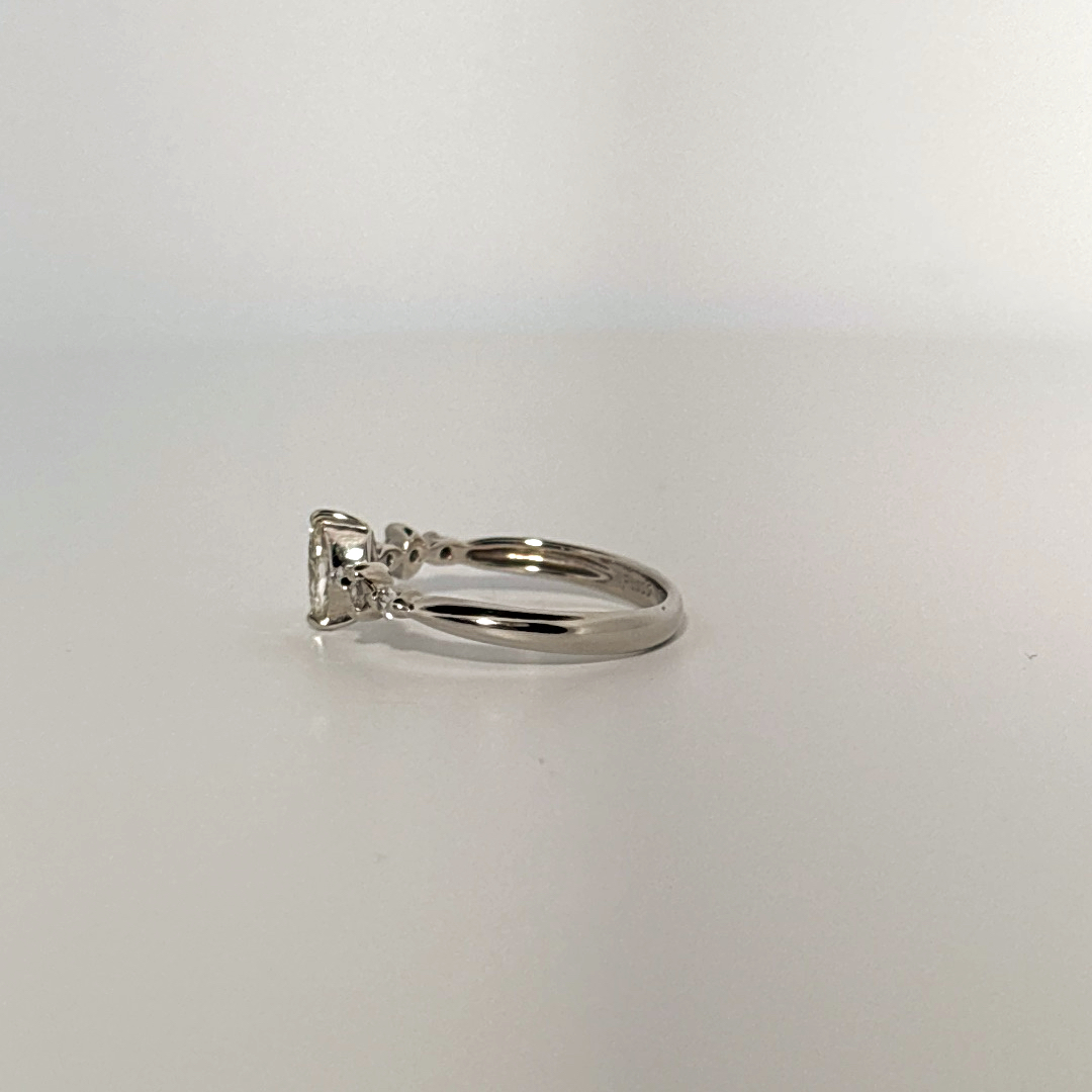 Natural Diamonds (0.43 CTW) Center Marquise (0.28 CT), Size 6, Platinum 900