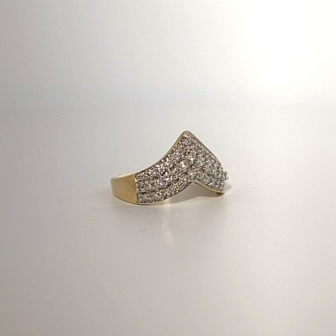 Natural Diamonds (0.50 CTW) Designer Band, Size 7, 14K Yellow Gold