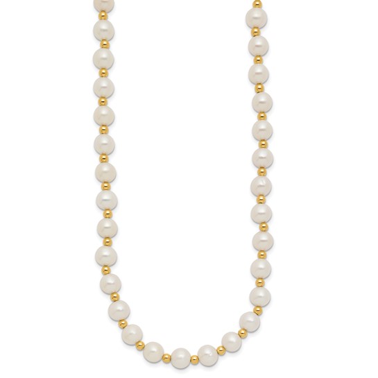 Freshwater Cultured Pearl(6-7mm) 18", 14K Yellow Gold