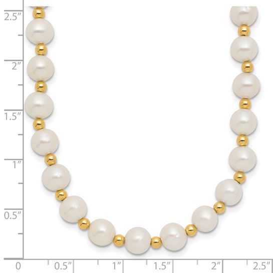 Freshwater Cultured Pearl(6-7mm) 18", 14K Yellow Gold