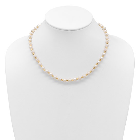 Freshwater Cultured Pearl(6-7mm) 18", 14K Yellow Gold