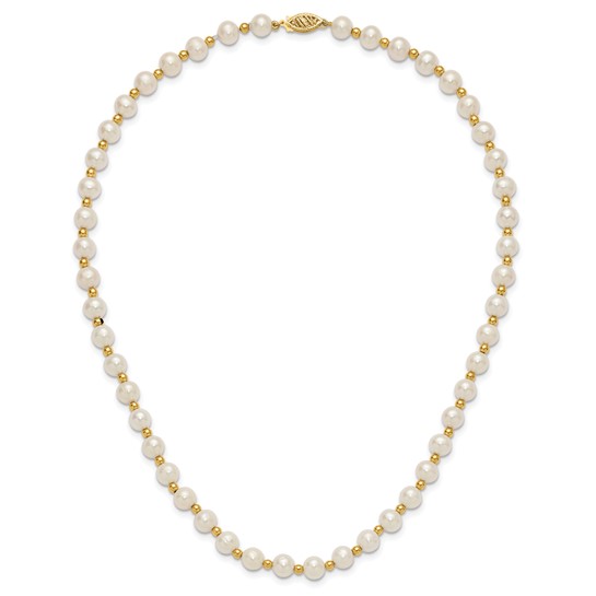Freshwater Cultured Pearl(6-7mm) 18", 14K Yellow Gold