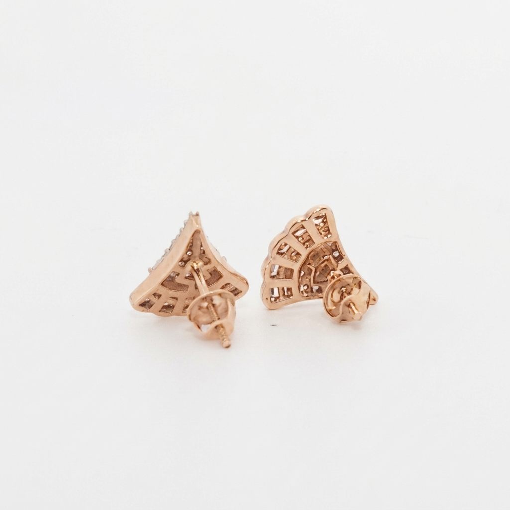 Flower Earring Studs, Natural Diamonds (0.50CTW), 10K Rose Gold