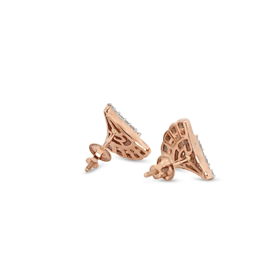 Flower Earring Studs, Natural Diamonds (0.50CTW), 10K Rose Gold