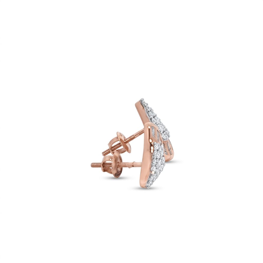Flower Earring Studs, Natural Diamonds (0.50CTW), 10K Rose Gold