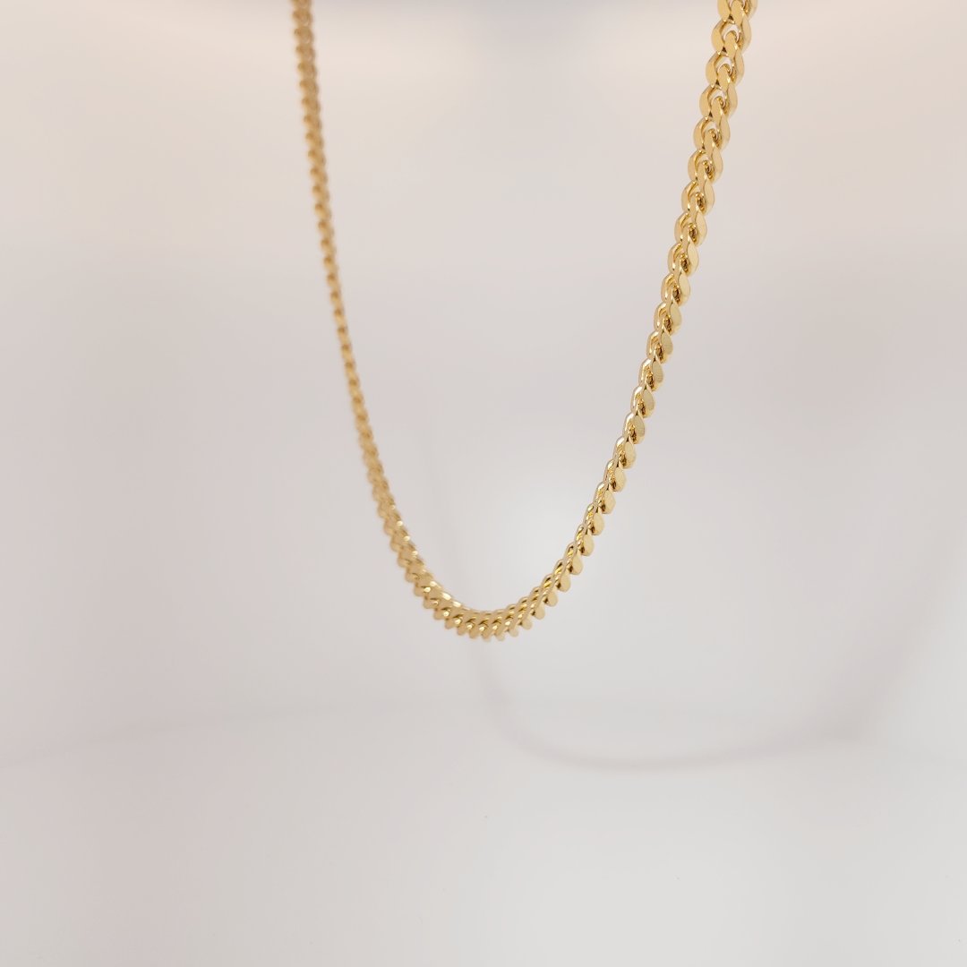 Male Chain Necklace, Stainless Steel with 14K Yellow Gold Plating.