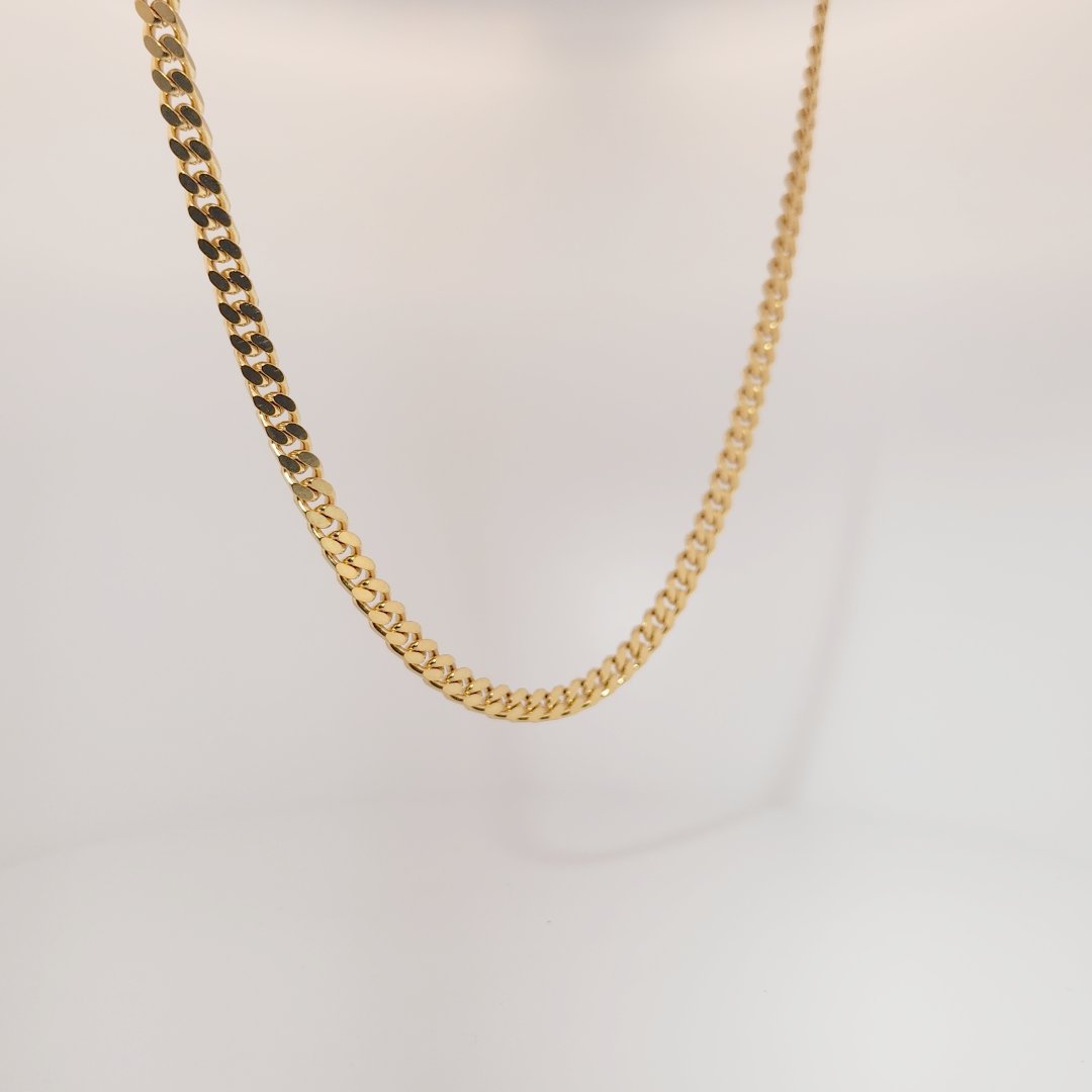 Male Chain Necklace, Stainless Steel with 14K Yellow Gold Plating.