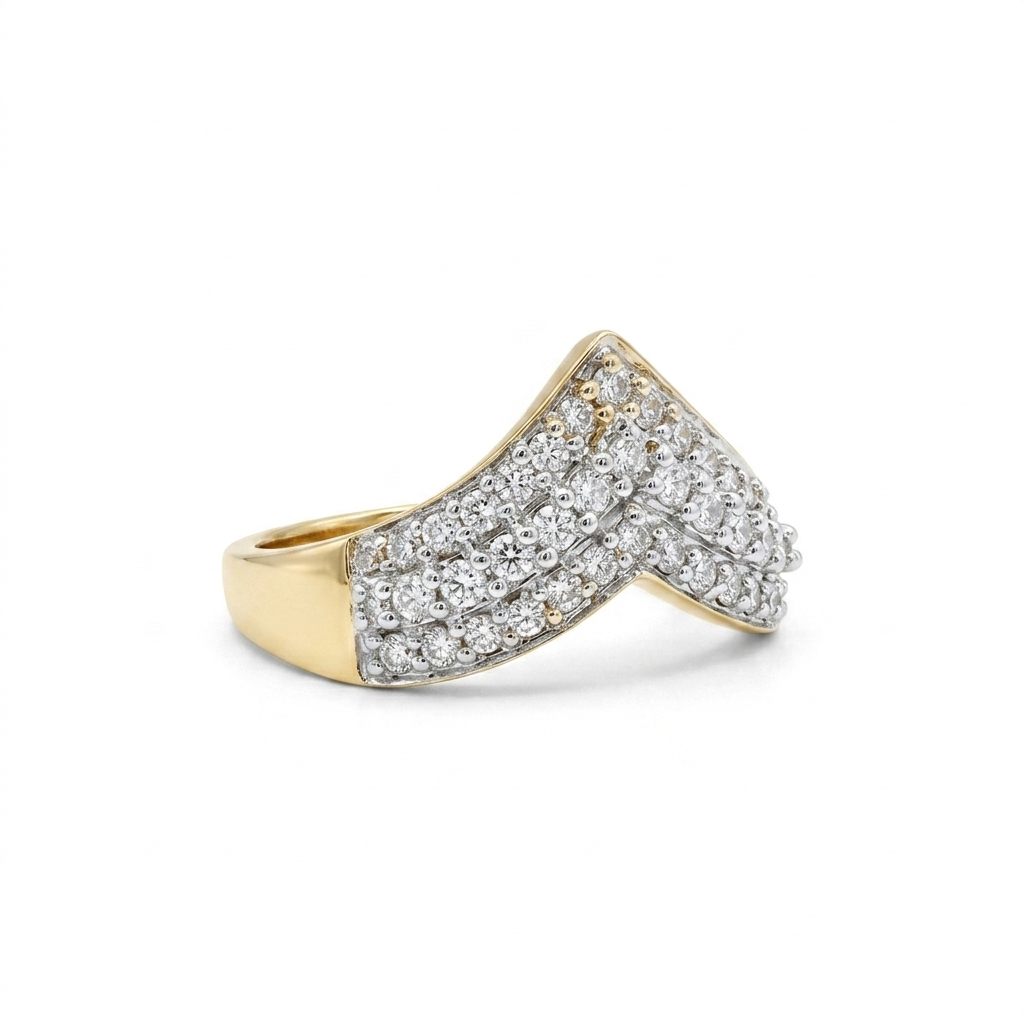 Natural Diamonds (0.50 CTW) Designer Band, Size 7, 14K Yellow Gold