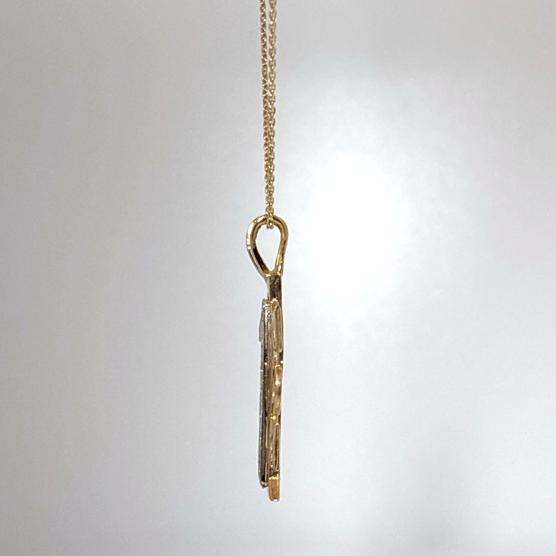 #1 MOM Pendant Chain with Natural Diamonds (0.035 CT), 14K Yellow Gold (3.20G)