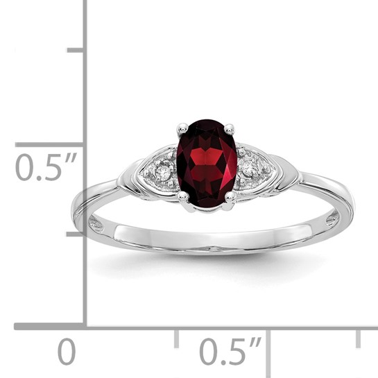 14KWG DIA(0.01CT) GARNET(0.6CTW) SIZE 7, XBR418 (QG)