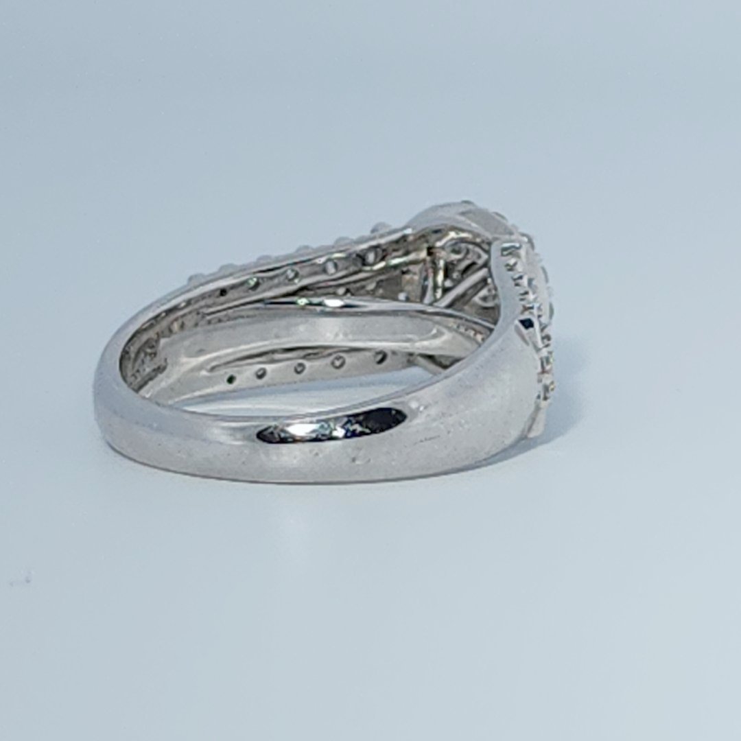 Diamonds Head, Cluster Solitaire Ring, Natural Diamonds(0.90 CTW) GH/SI1
