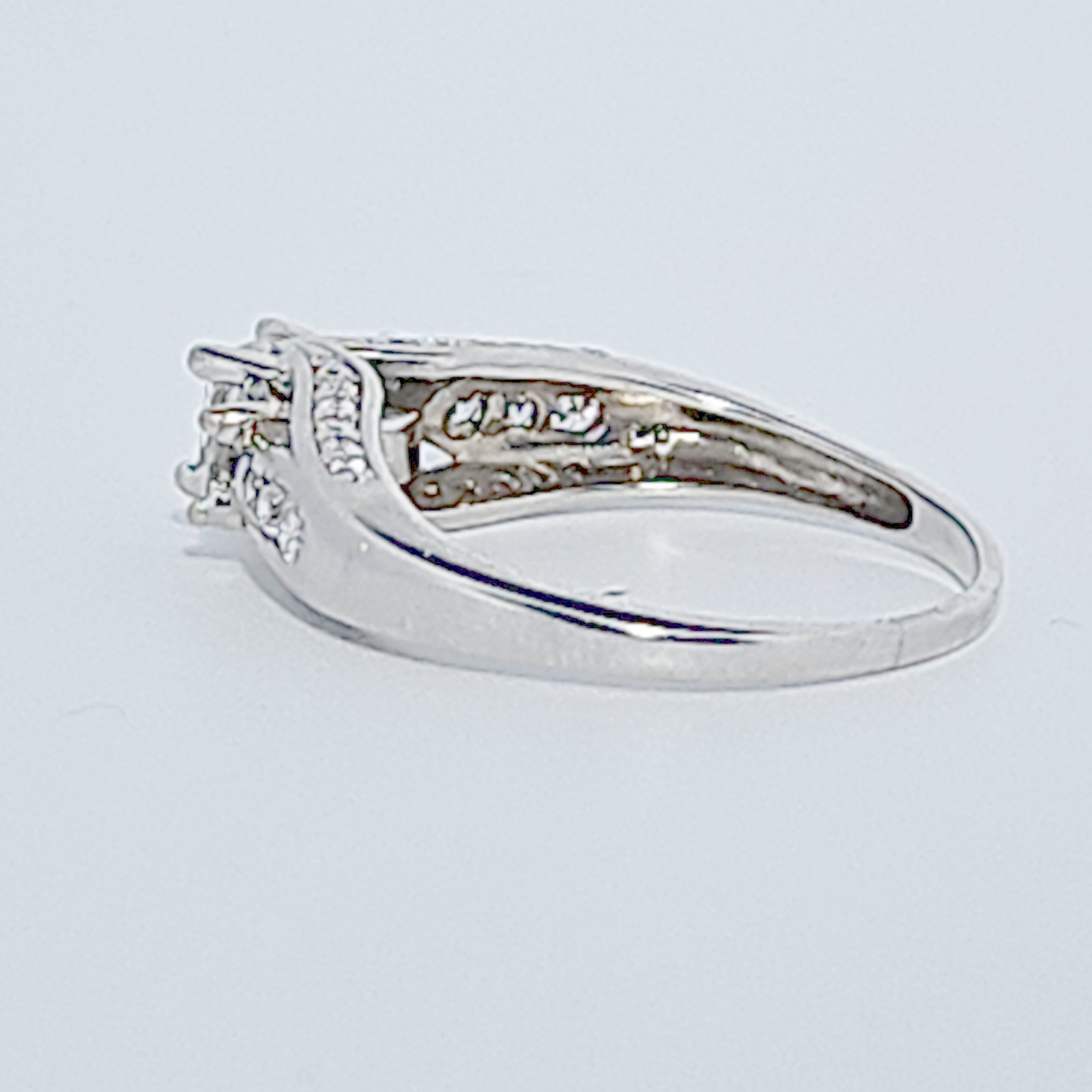 Princess cut Ring , Natural Diamonds (1.00CTW) G/I1, 14K White Gold, Size 7