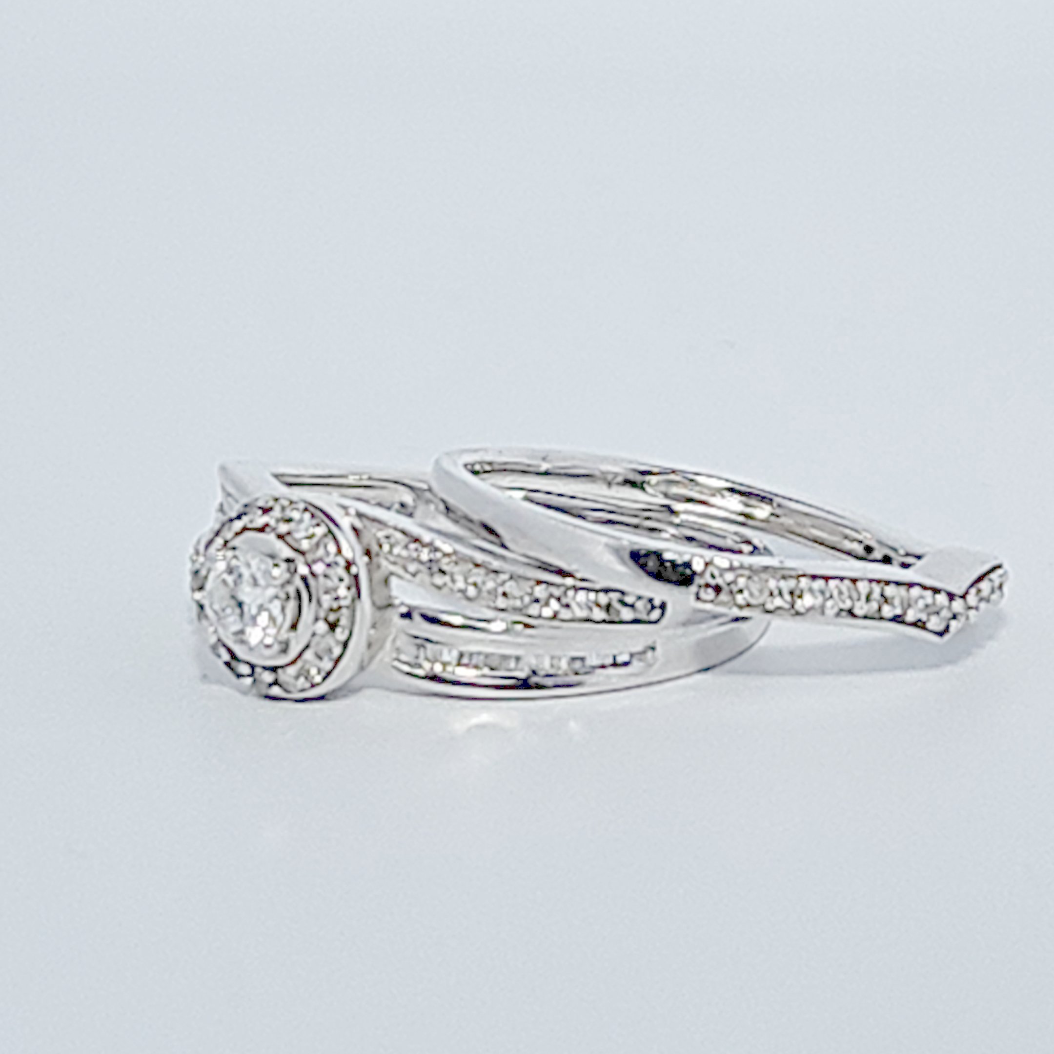 Ladies Wedding Ring with Band, Natural Diamonds (0.50CTW) G/I1, 14K White Gold, Size 7