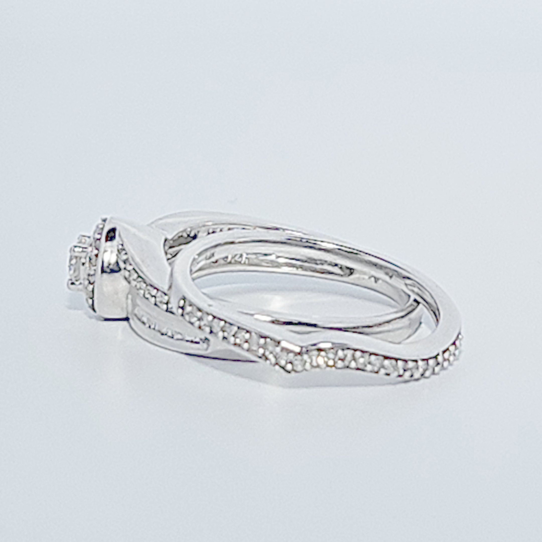 Ladies Wedding Ring with Band, Natural Diamonds (0.50CTW) G/I1, 14K White Gold, Size 7