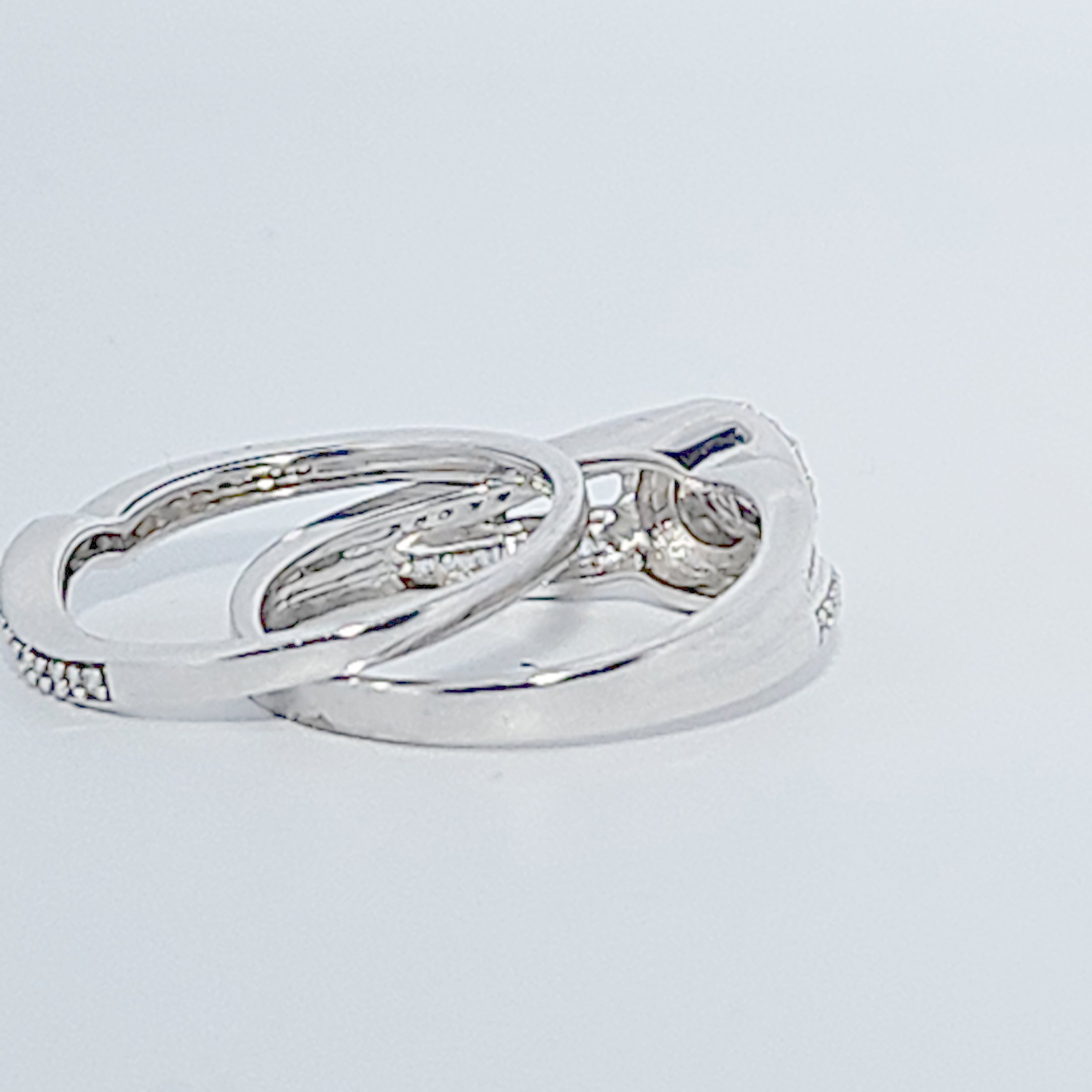 Ladies Wedding Ring with Band, Natural Diamonds (0.50CTW) G/I1, 14K White Gold, Size 7