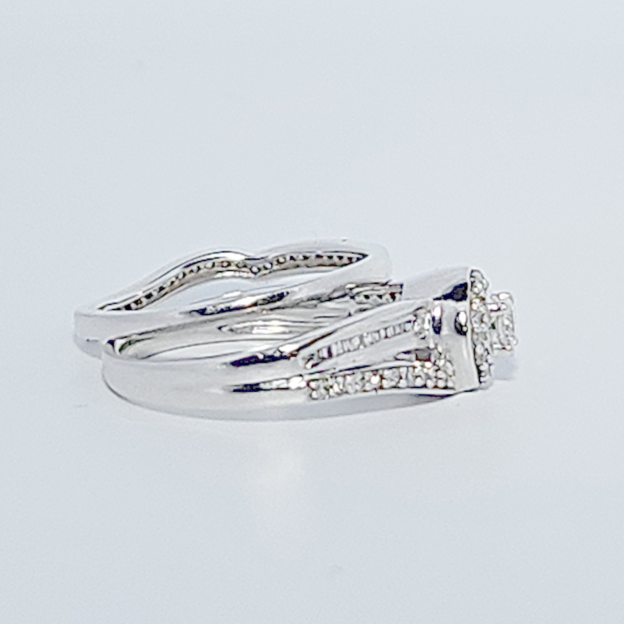 Ladies Wedding Ring with Band, Natural Diamonds (0.50CTW) G/I1, 14K White Gold, Size 7