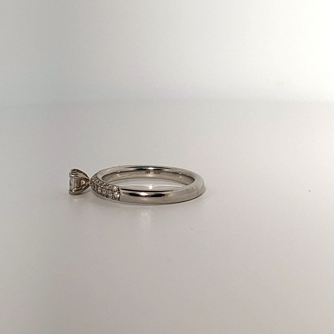 Women Solitaire Ring, Natural Diamonds 0.50 CT TW, H/SI1 14K White Gold
