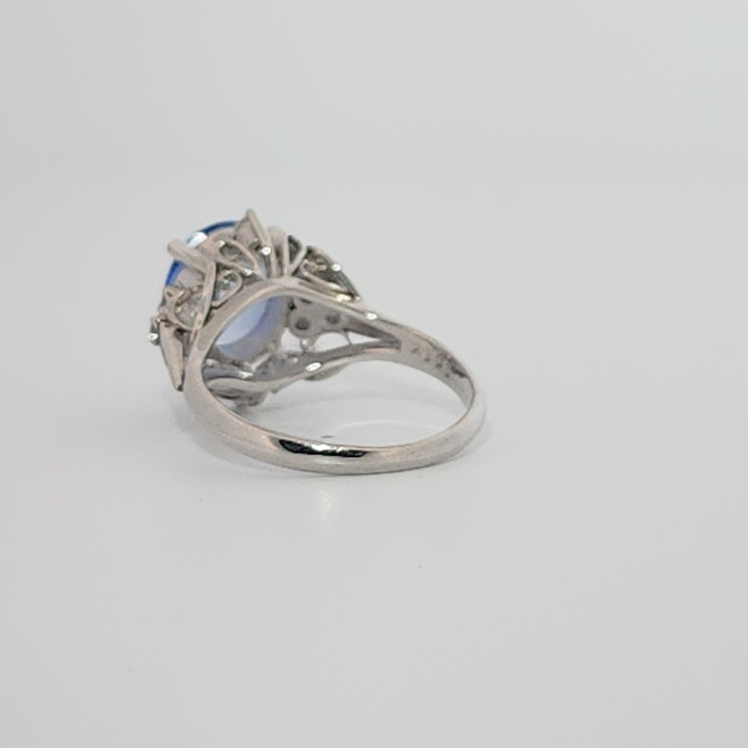 Natural No Heat Notable Sapphire 1.856ct with 0.17ctw Diamonds Ring, GIA (2231369255) Certified  Platinum 900