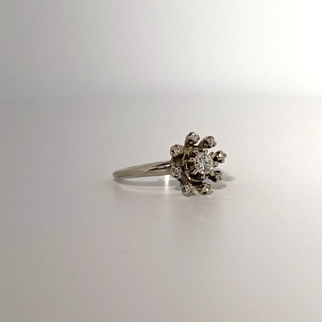 0.35CTW Natural Diamonds with Center 0.20CT,  14K White Gold