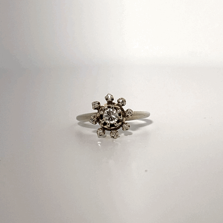 0.35CTW Natural Diamonds with Center 0.20CT,  14K White Gold