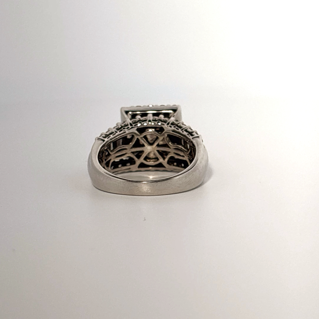 14K White Gold with Natural Diamonds 2.15CTW, Center 1.0 CTW, G/H SI1/I1
