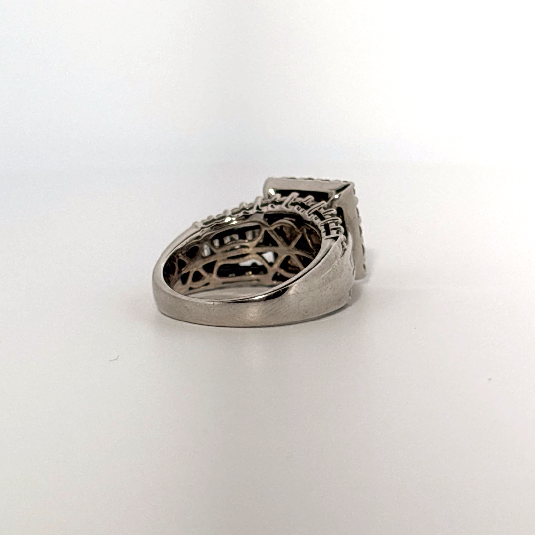 14K White Gold with Natural Diamonds 2.15CTW, Center 1.0 CTW, G/H SI1/I1